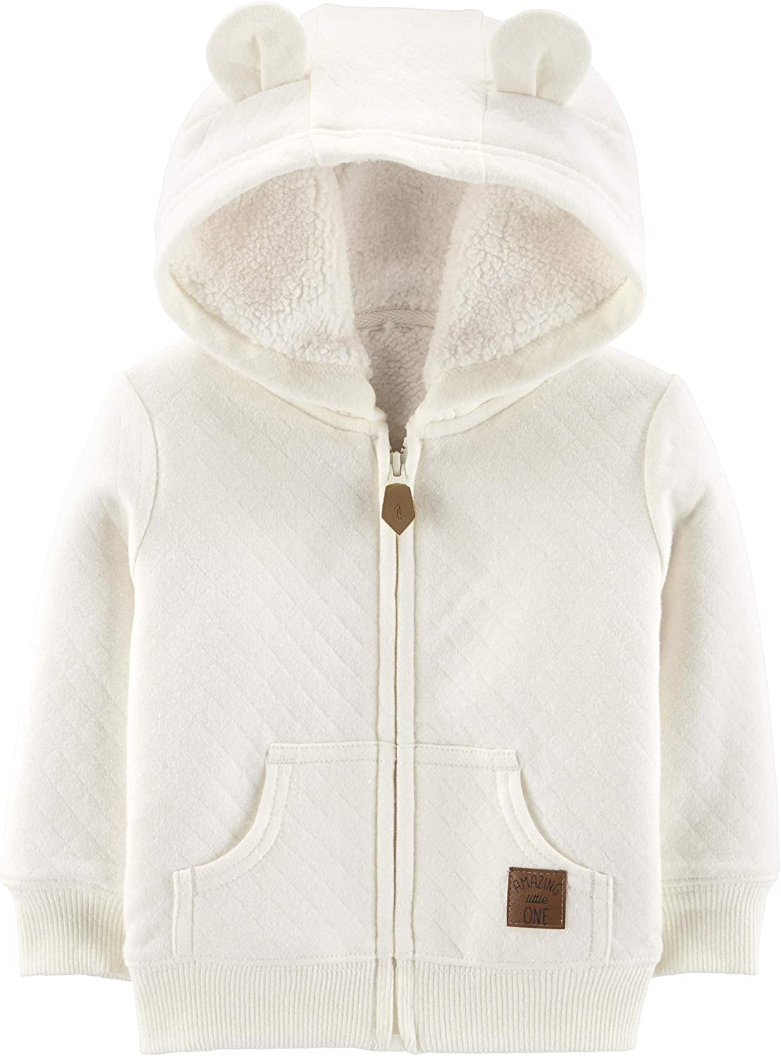 230816074613843_1 Simple Joys by Carter's Unisex Babies' Hooded Sweater Jacket with Sherpa Lining - Image 1